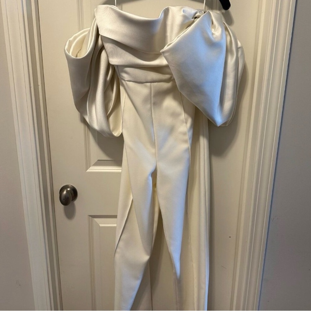 Elegant Solace London Kasey Off-Shoulder White Jumpsuit